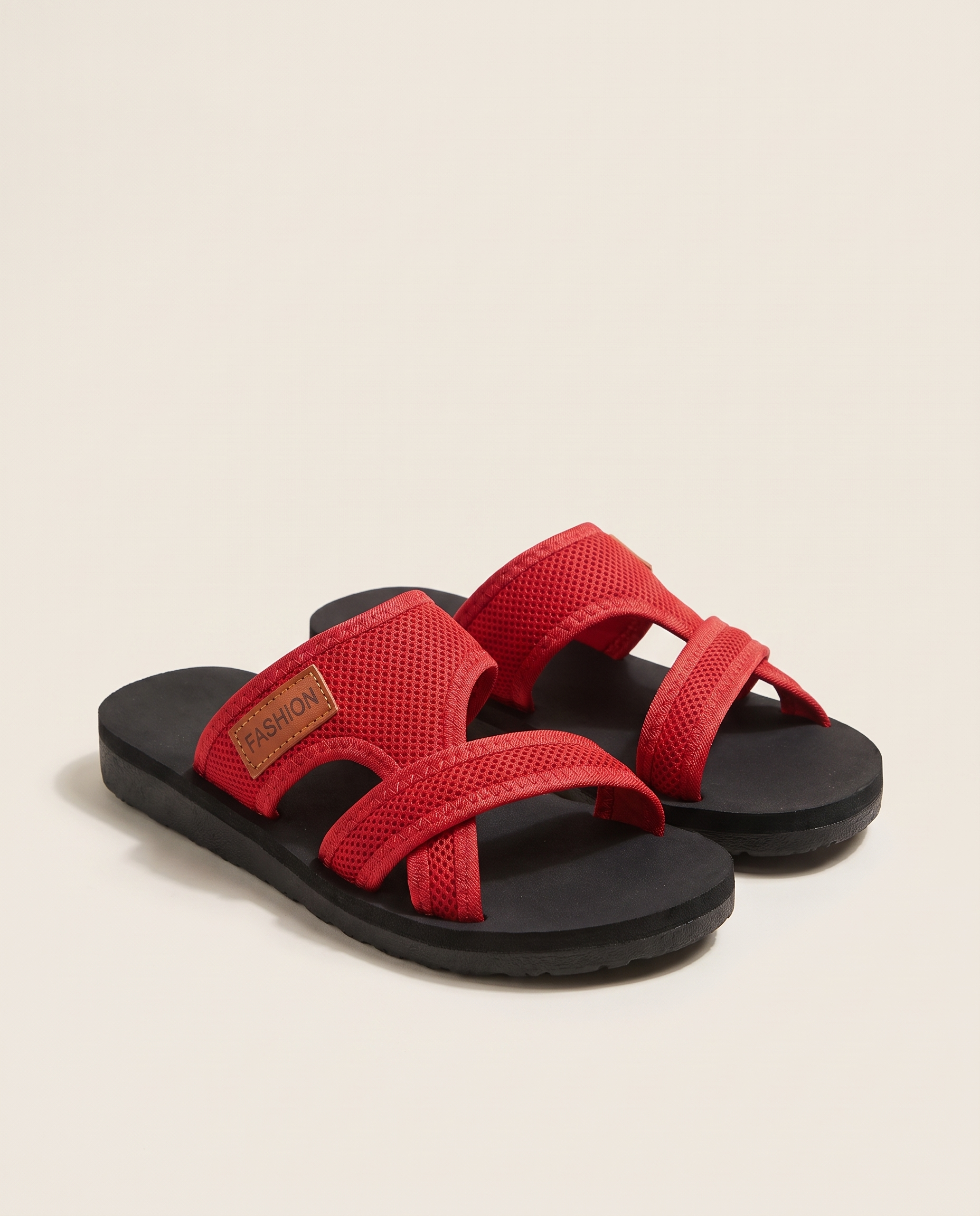 Lumi Comfortable Mesh Flat Sandals — Red variant