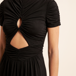 Luna Ruched Cut-Out Short-Sleeve Maxi Dress – product detail view