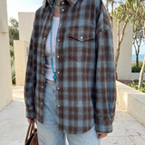 Maple Oversized Plaid Long-Sleeve Shirt – Australian lifestyle view