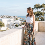 Marisol Floral Tie-Side Maxi Skirt – Australian lifestyle view