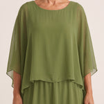 Maxi Dress – Effortless Graceful Flow — Dark Green — fabric detail