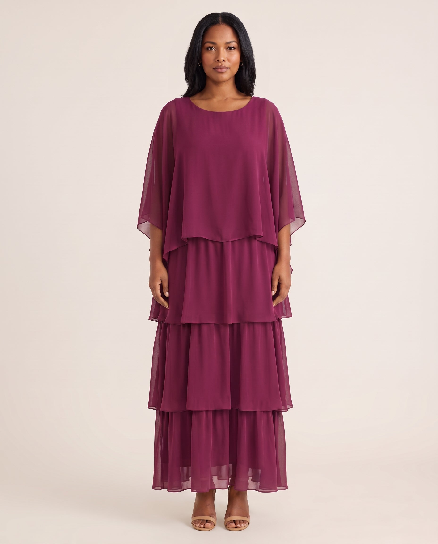 Maxi Dress – Effortless Graceful Flow — Purple — studio front