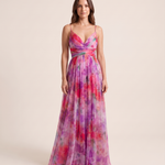 Maxi Dress – Wrapped Summer Silhouette — Pink — studio front