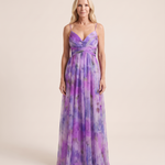 Maxi Dress – Wrapped Summer Silhouette — Purple — studio front