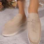 Noa Classic Slip-On Flat Loafers — Khaki variant