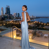 Nora Elegant Open-Back Satin Maxi Dress — Perth lifestyle