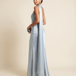 Nora Elegant Open-Back Satin Maxi Dress — front studio