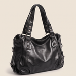 Slouchy Faux Leather Hobo Bag – Black Everyday Casual Shoulder Bag — product view 2
