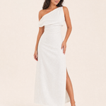 One Shoulder Linen Maxi Dress with Side Split – product detail view 4