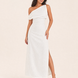 One Shoulder Linen Maxi Dress with Side Split – product detail view 4