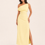 One Shoulder Linen Maxi Dress with Side Split – product detail view 5