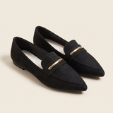Opal Comfortable Pointed-Toe Everyday Loafers — Ff-km8-black variant