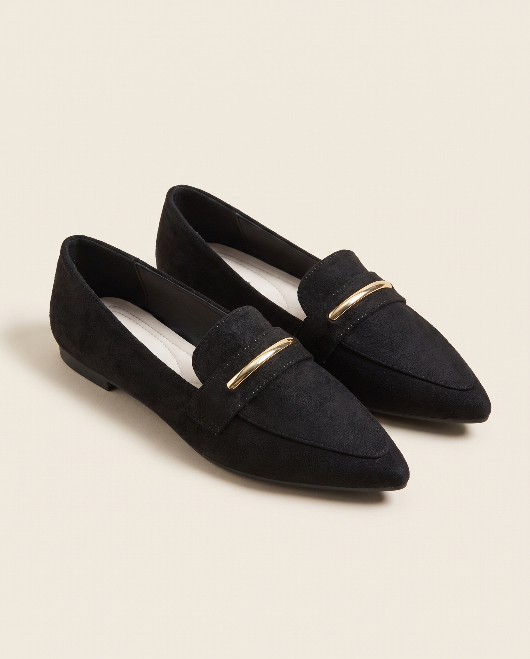 Opal Comfortable Pointed-Toe Everyday Loafers — Ff-km8-black variant