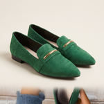 Opal Comfortable Pointed-Toe Everyday Loafers — Ff-km8-green variant