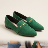 Opal Comfortable Pointed-Toe Everyday Loafers — Ff-km8-green variant