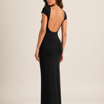 Open-Back Short-Sleeve Maxi Dress – alternate product view