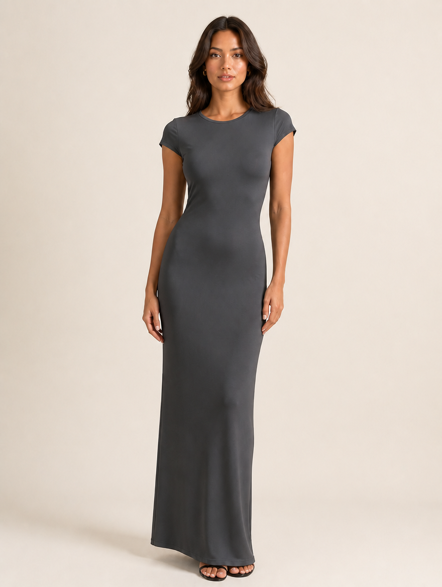 Open-Back Short-Sleeve Maxi Dress – product detail view 3