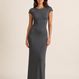 Open-Back Short-Sleeve Maxi Dress – product detail view 3