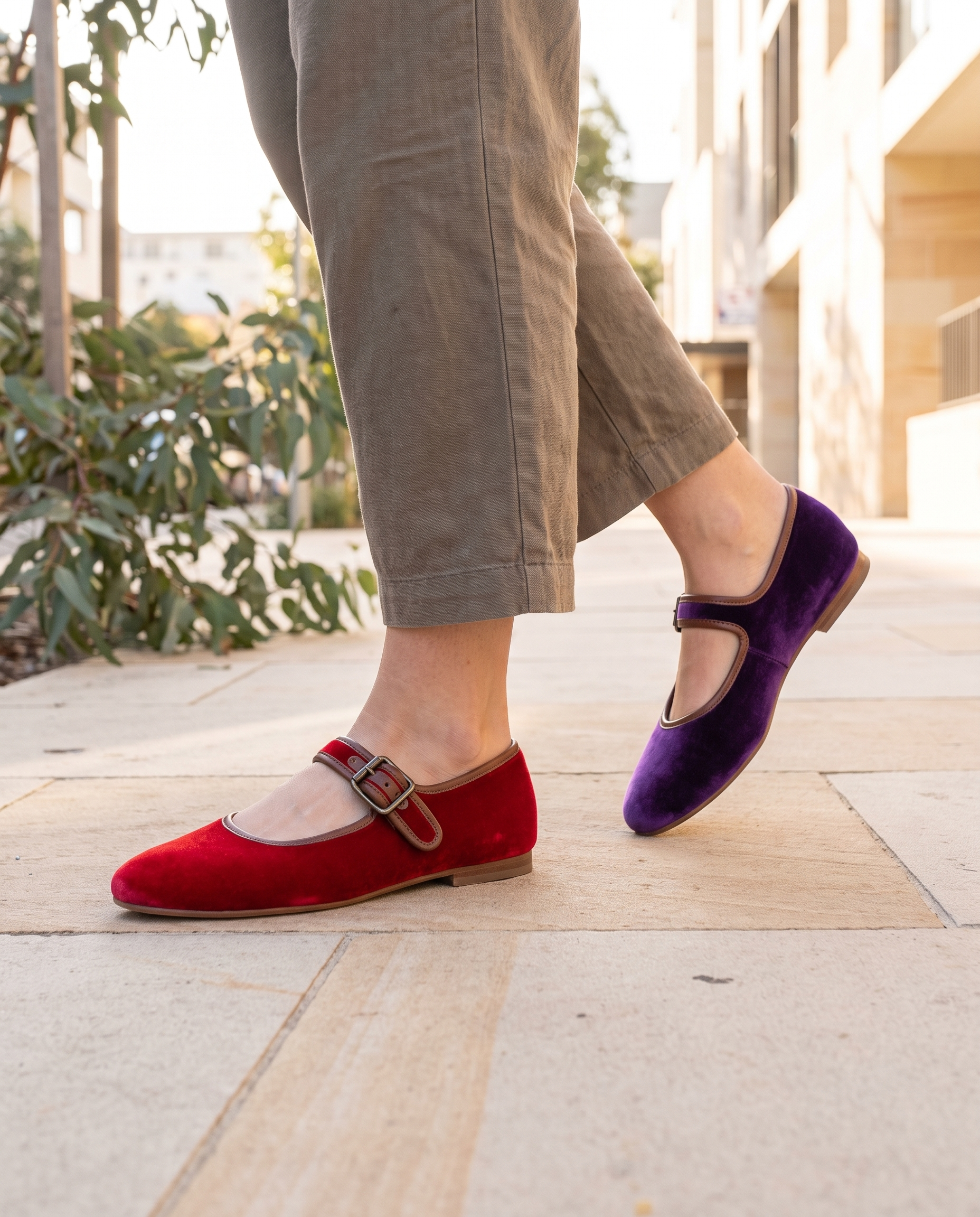 Paloma Classic Velvet Ballet Flats — lifestyle view
