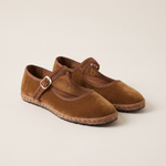 Paloma Classic Velvet Ballet Flats — Khaki variant