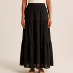 Panelled Maxi Skirt – Black
