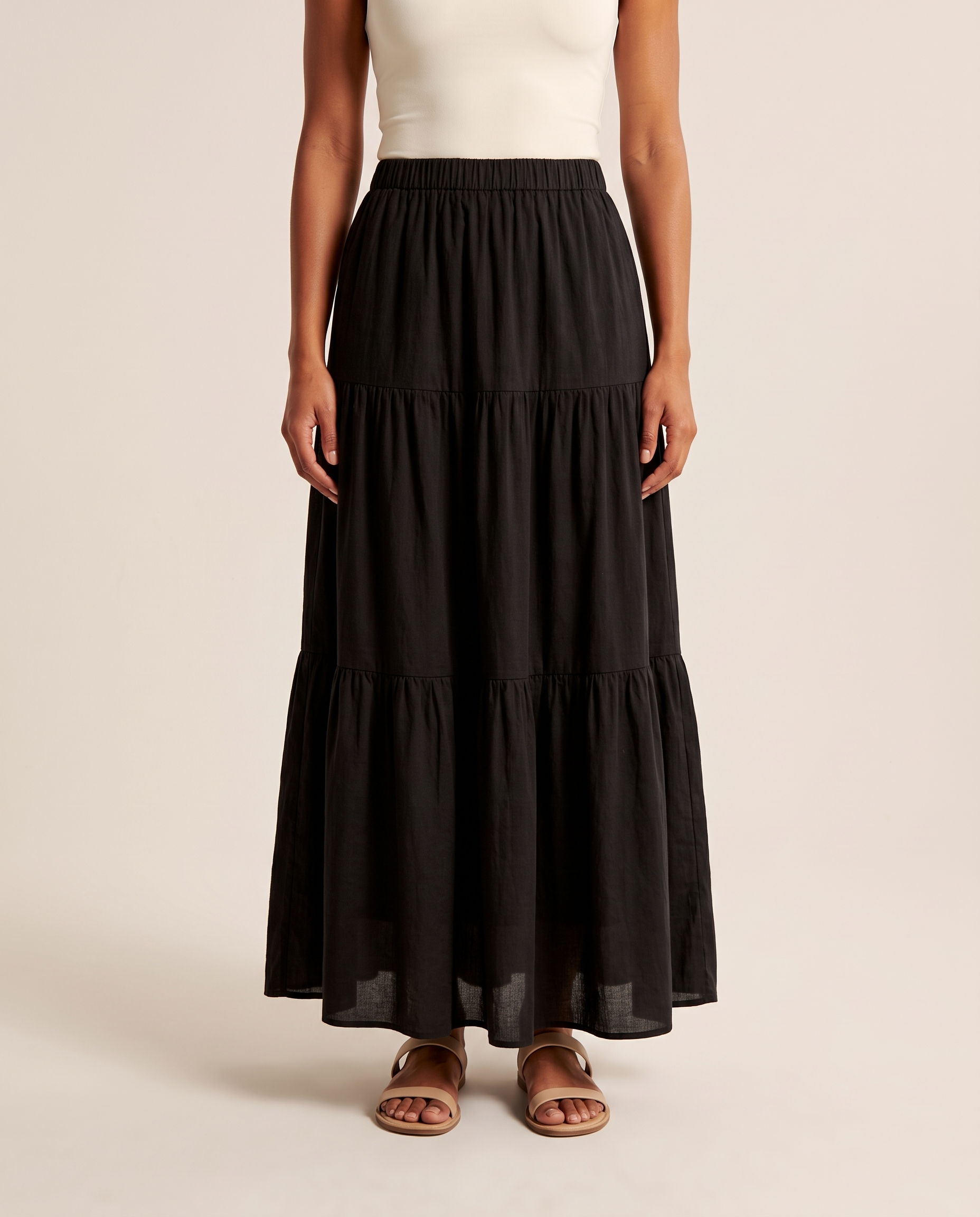 Panelled Maxi Skirt – Black