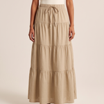 Panelled Maxi Skirt – Khaki