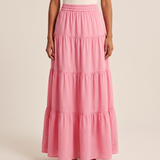 Panelled Maxi Skirt – Pink