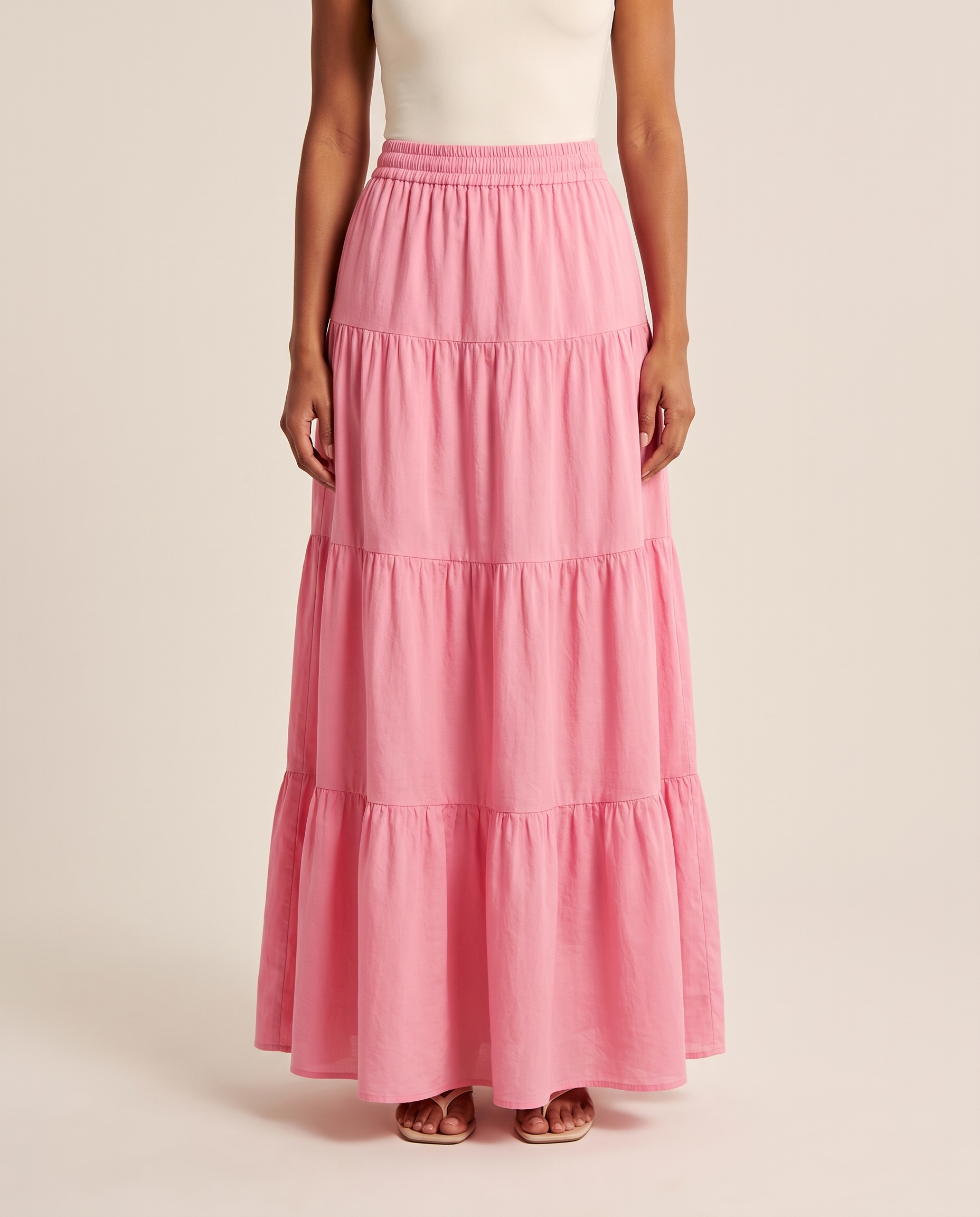 Panelled Maxi Skirt – Pink