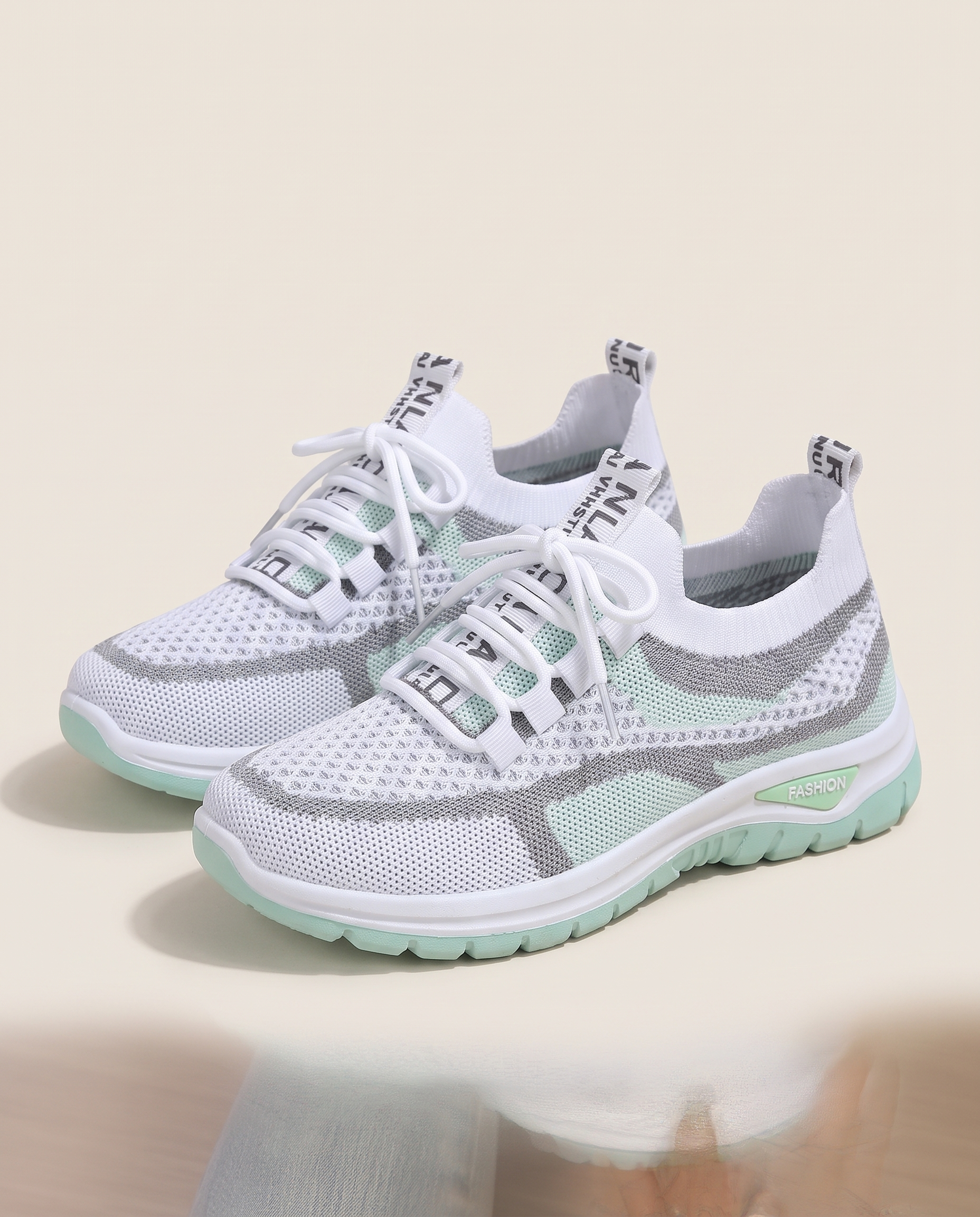 Pia Classic Everyday Slip-On Shoes — SA32-White Green variant