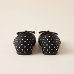 Polka Dot Ballet Flats with Bow — back view