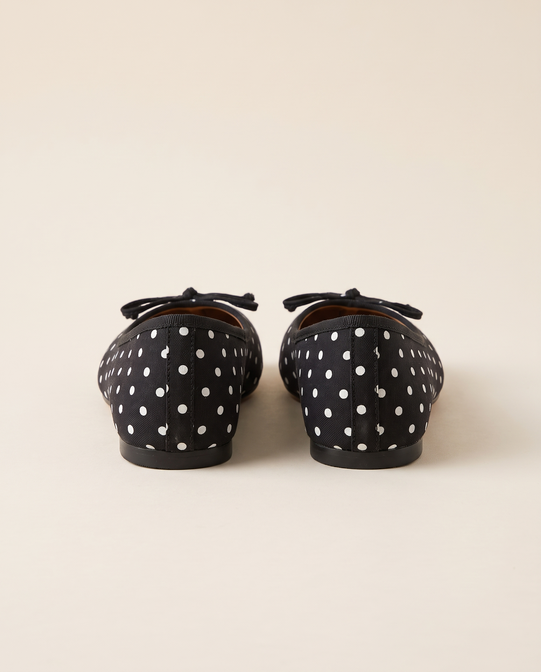 Polka Dot Ballet Flats with Bow — back view
