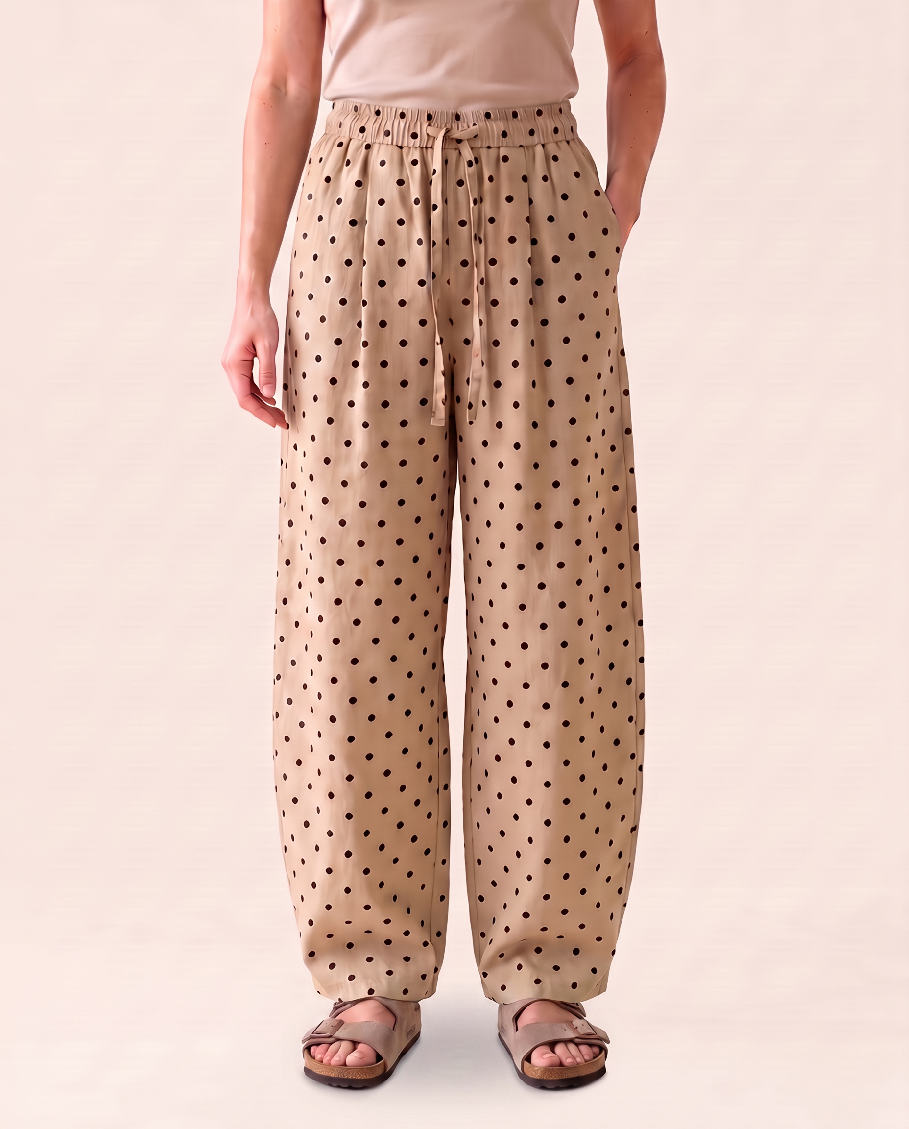 Polka Dot Wide Leg Pants, product view