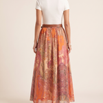 Printed Maxi Skirt with High Waist – studio back view