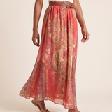 Printed Maxi Skirt with High Waist – lifestyle movement view