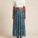Printed Maxi Skirt with High Waist – Green variant
