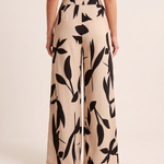 Printed Wide Leg Trousers – Black back