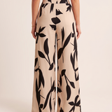 Printed Wide Leg Trousers – Black back