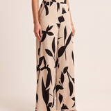 Printed Wide Leg Trousers – Black angle