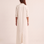 White shirt maxi dress back