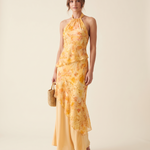 Riva warm yellow floral maxi dress studio