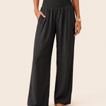 High Waist Relaxed Wide Leg Pants in Black, colour view