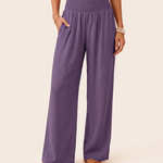 High Waist Relaxed Wide Leg Pants in Purple, studio view