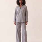 Long Sleeve Shirt and Wide Leg Pants Set — front studio view