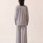 Long Sleeve Shirt and Wide Leg Pants Set — back