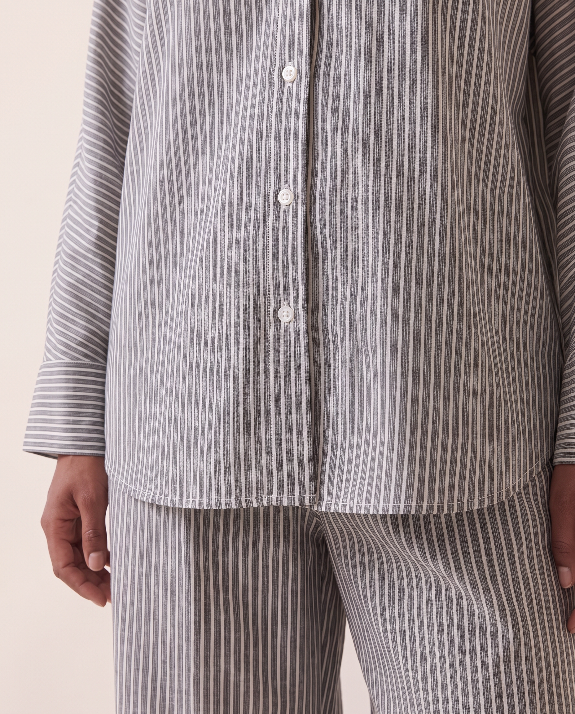 Long Sleeve Shirt and Wide Leg Pants Set — detail
