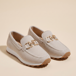 Beige mesh horsebit loafer sneaker