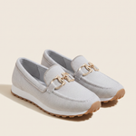 Light gray mesh horsebit loafer sneaker