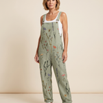 Botanical patch pocket jumpsuit three quarter