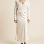 Niketa V-Neck Maxi Dress — White — studio front